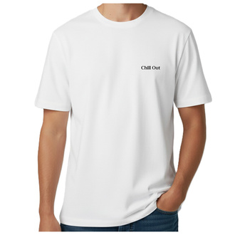 Quos Erkek Beyaz Baskılı T-shirt Chill Out XL