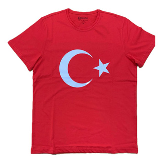 Quos Ayyıldızlı Kırmızı T-shirt M-L-XL