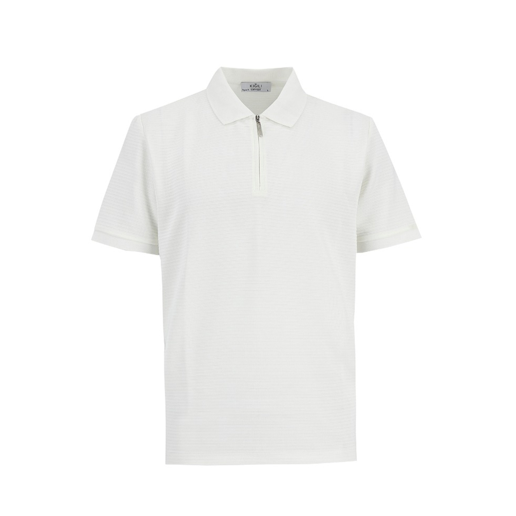 Kiğılı Jakarlı Polo Yaka Fermuarlı Tshirt - Görsel 1