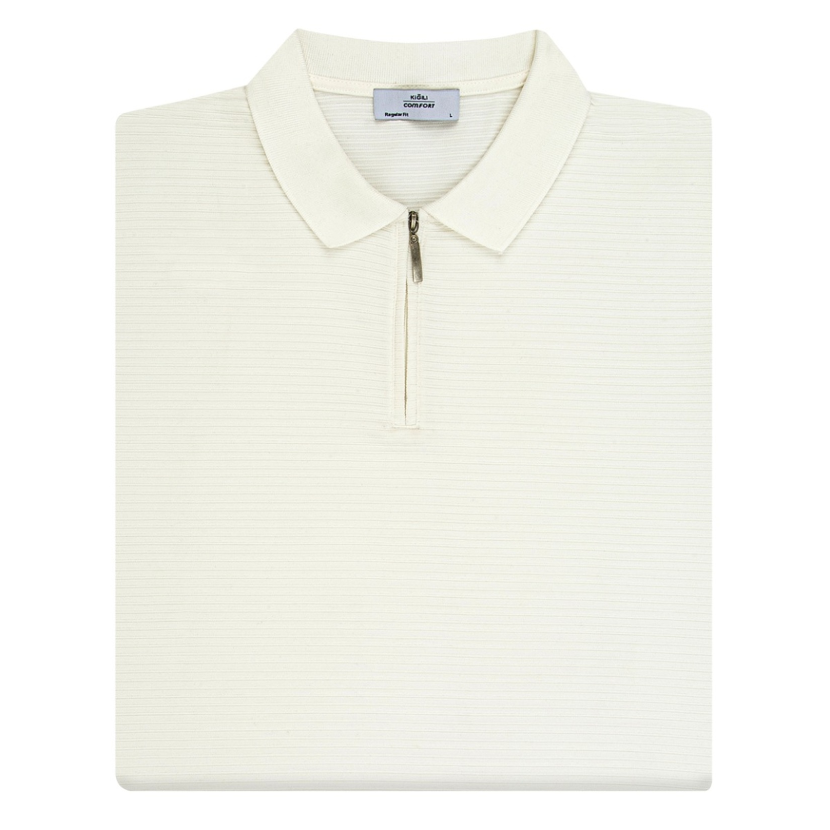 Kiğılı Jakarlı Polo Yaka Fermuarlı Tshirt - Görsel 2