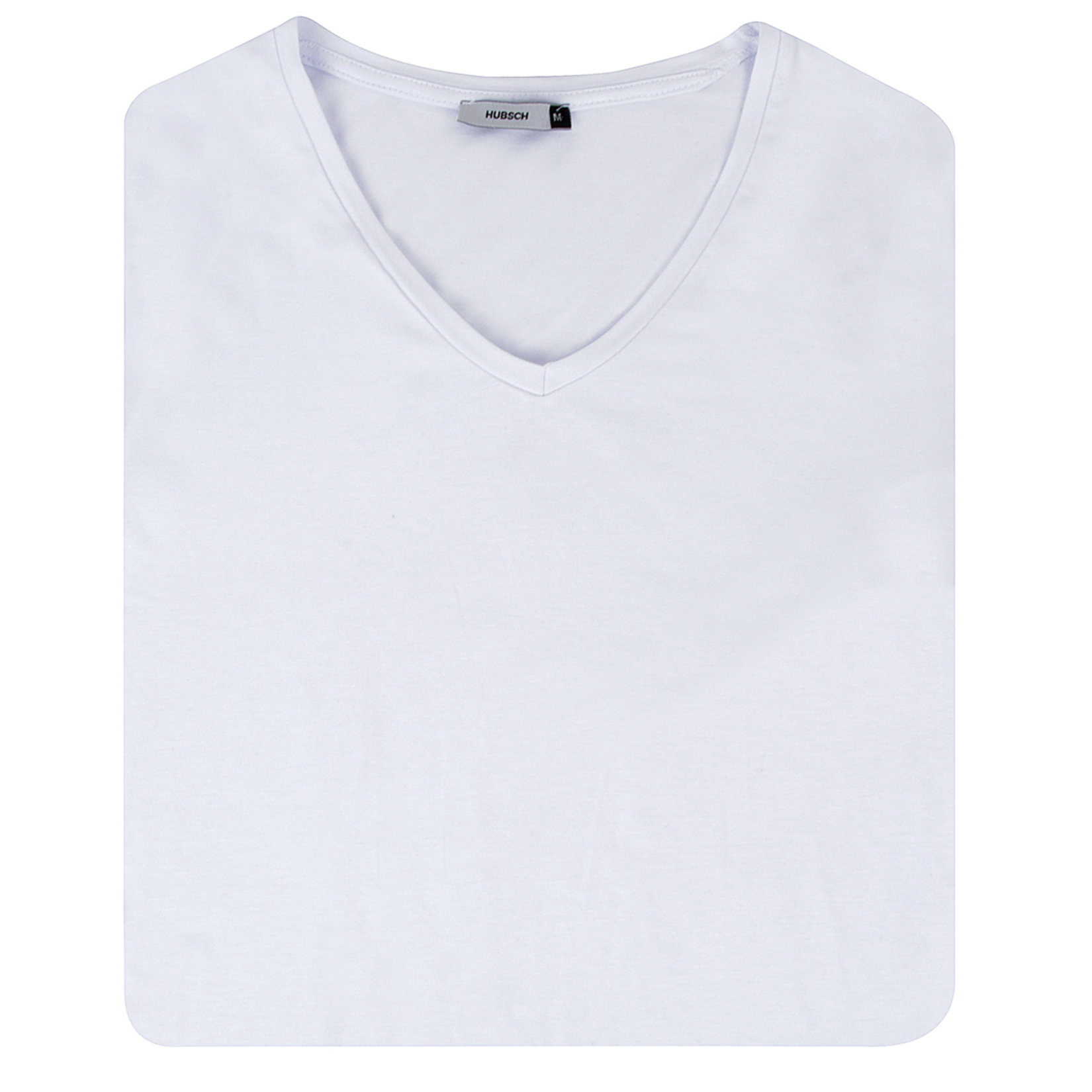 Hubsch V-yaka Düz Viskon Kadın Tshirt Beyaz