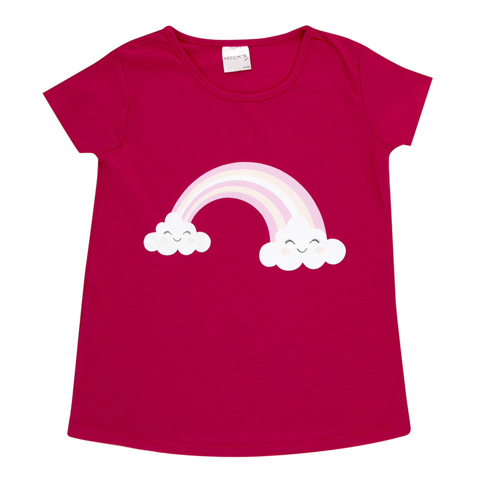 Meck's Baskılı Kız Çocuk Tshirt Fuşya