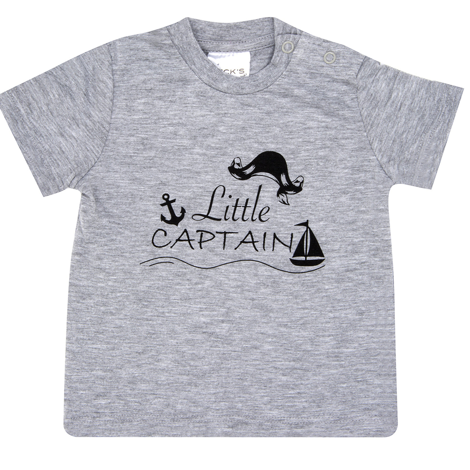 Meck's Baskılı Erkek Bebek Tshirt Gri Melanj