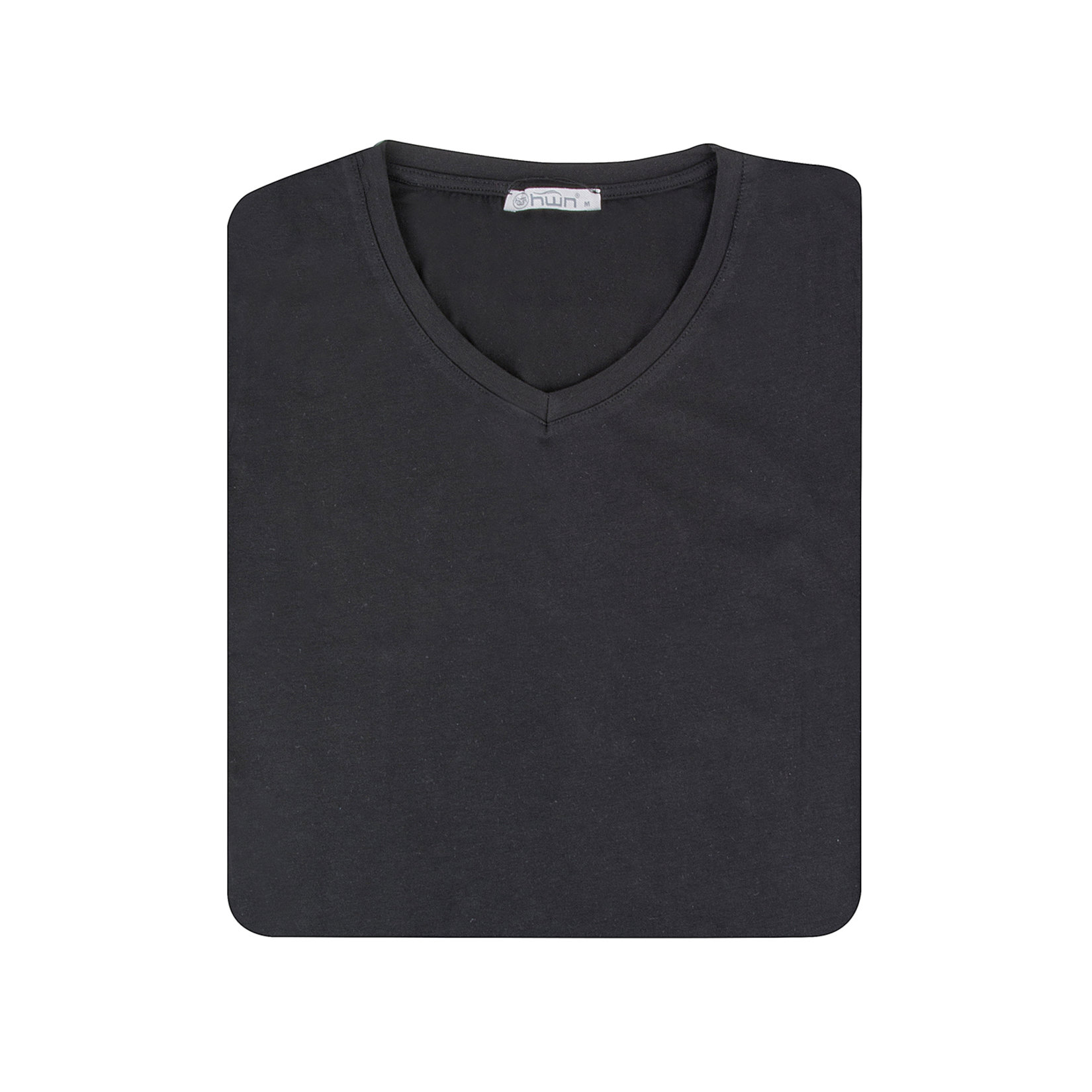Hwn Kadın Basic V Yaka Tshirt Siyah L