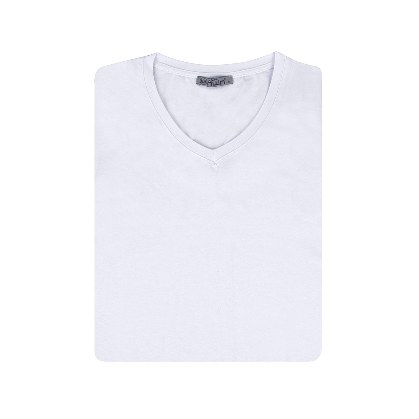 Hwn Kadın Basic V Yaka Tshirt Beyaz L