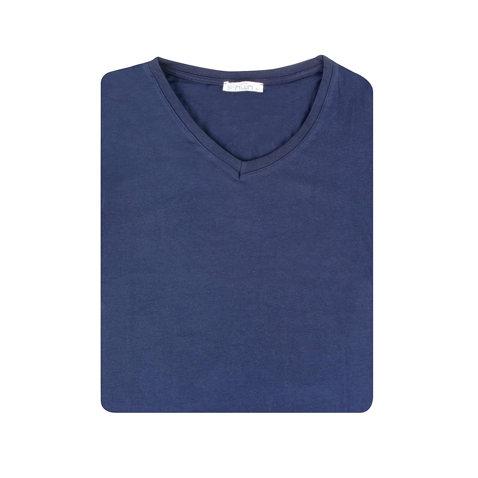 Hwn Kadın Basic V Yaka Tshirt Lacivert M