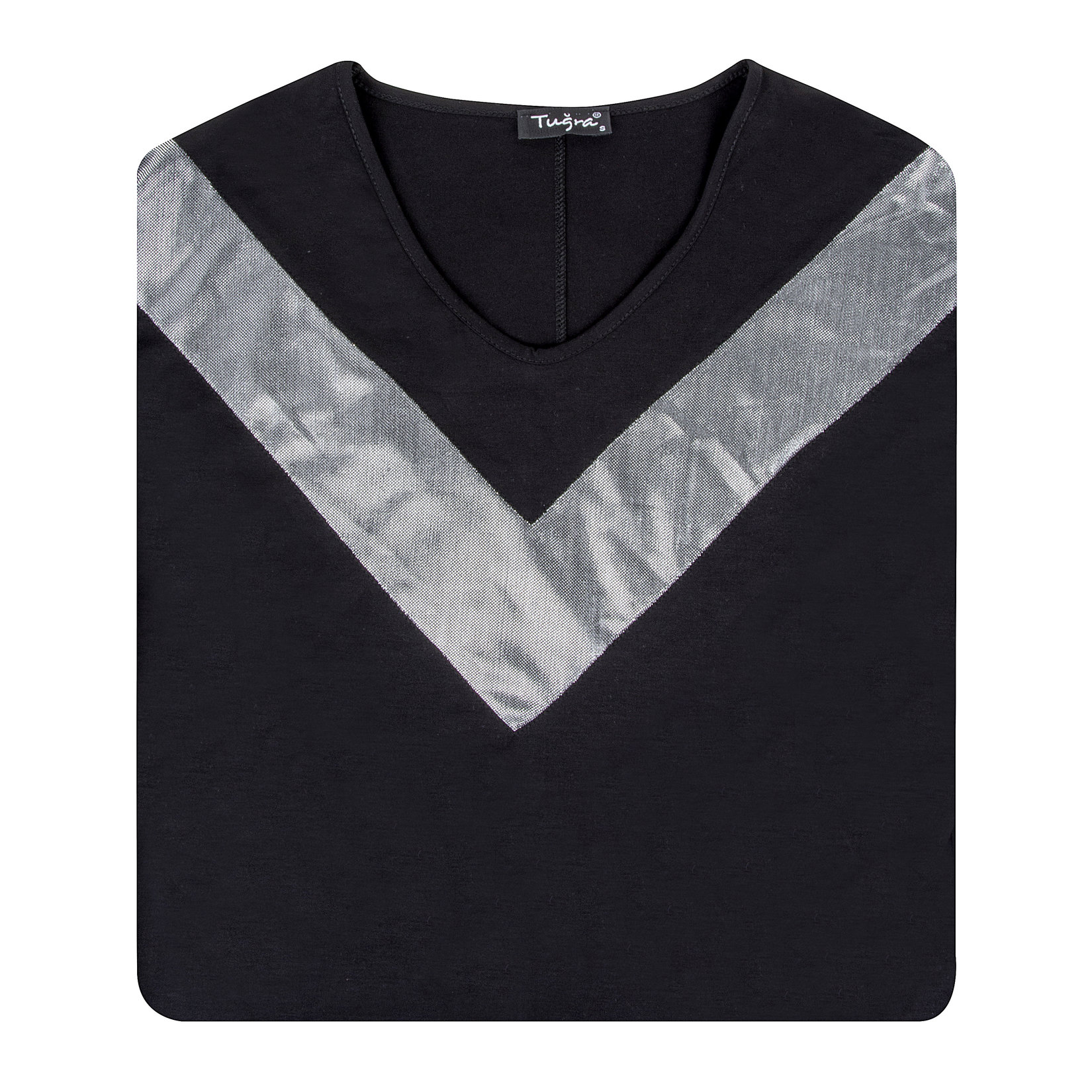 Tuğra Truvakar Kol Simli Kadın Tshirt Siyah