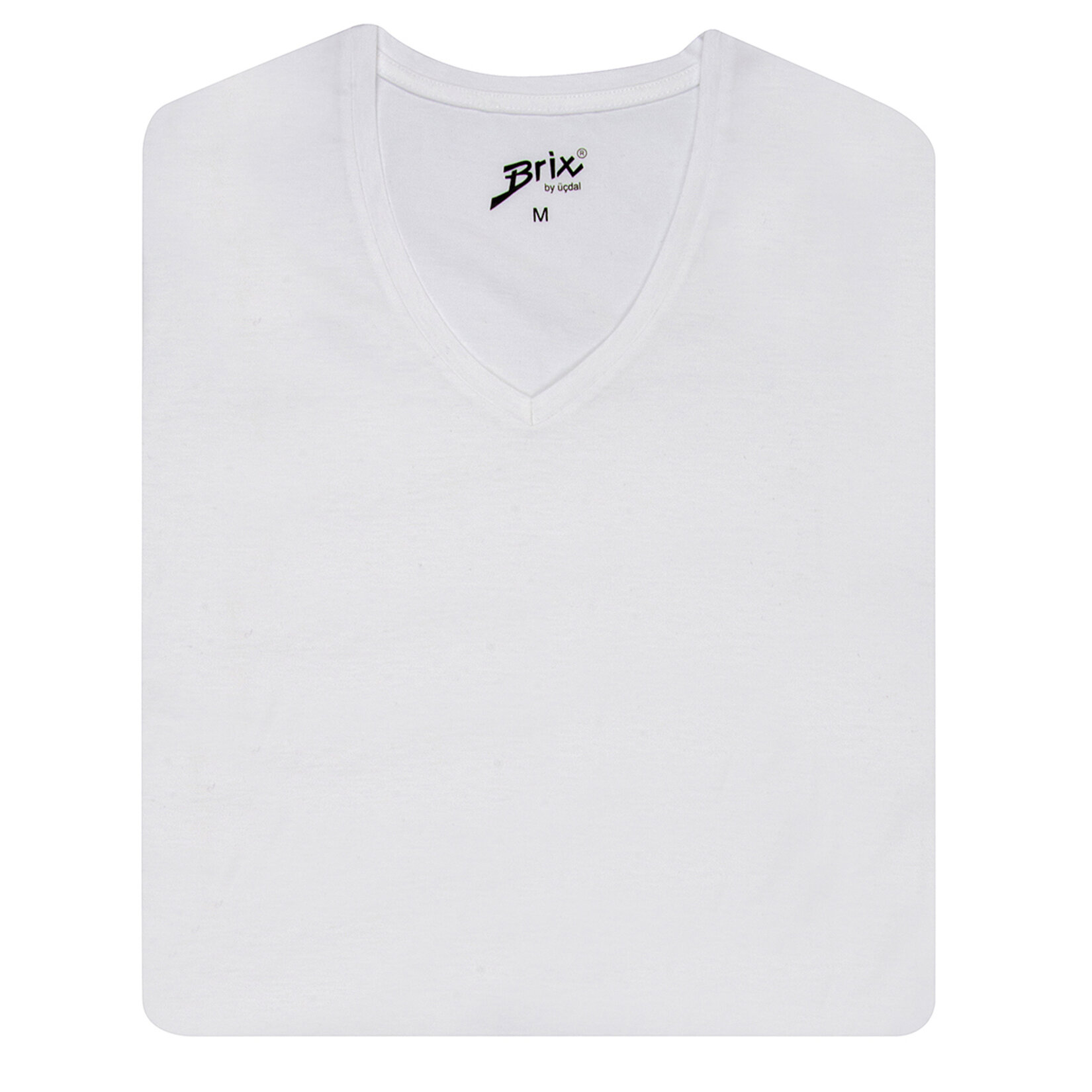 Brix Erkek Basic V Yaka Tshirt Beyaz M