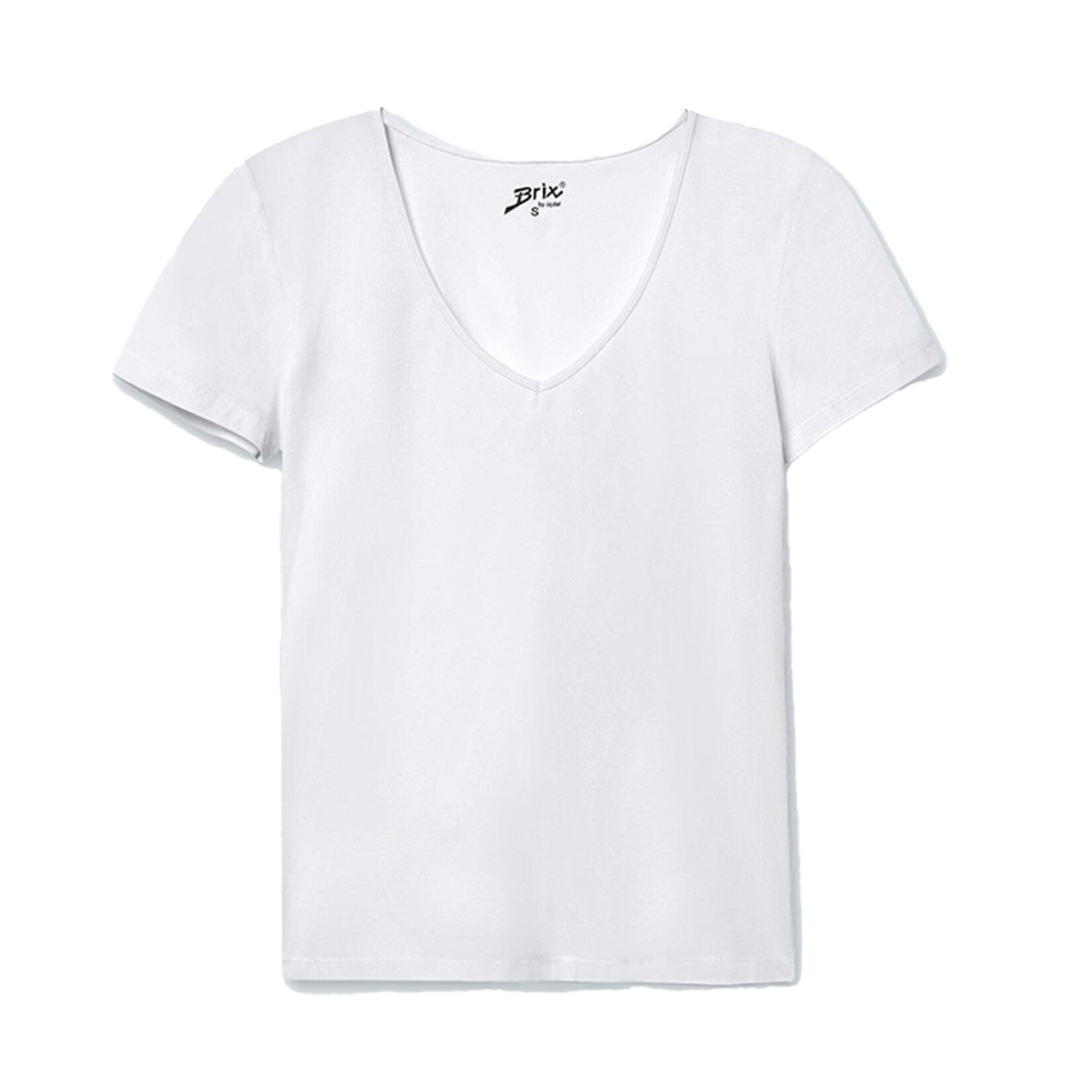 Brix Kadın Basic V Yaka Beyaz Tshirt S