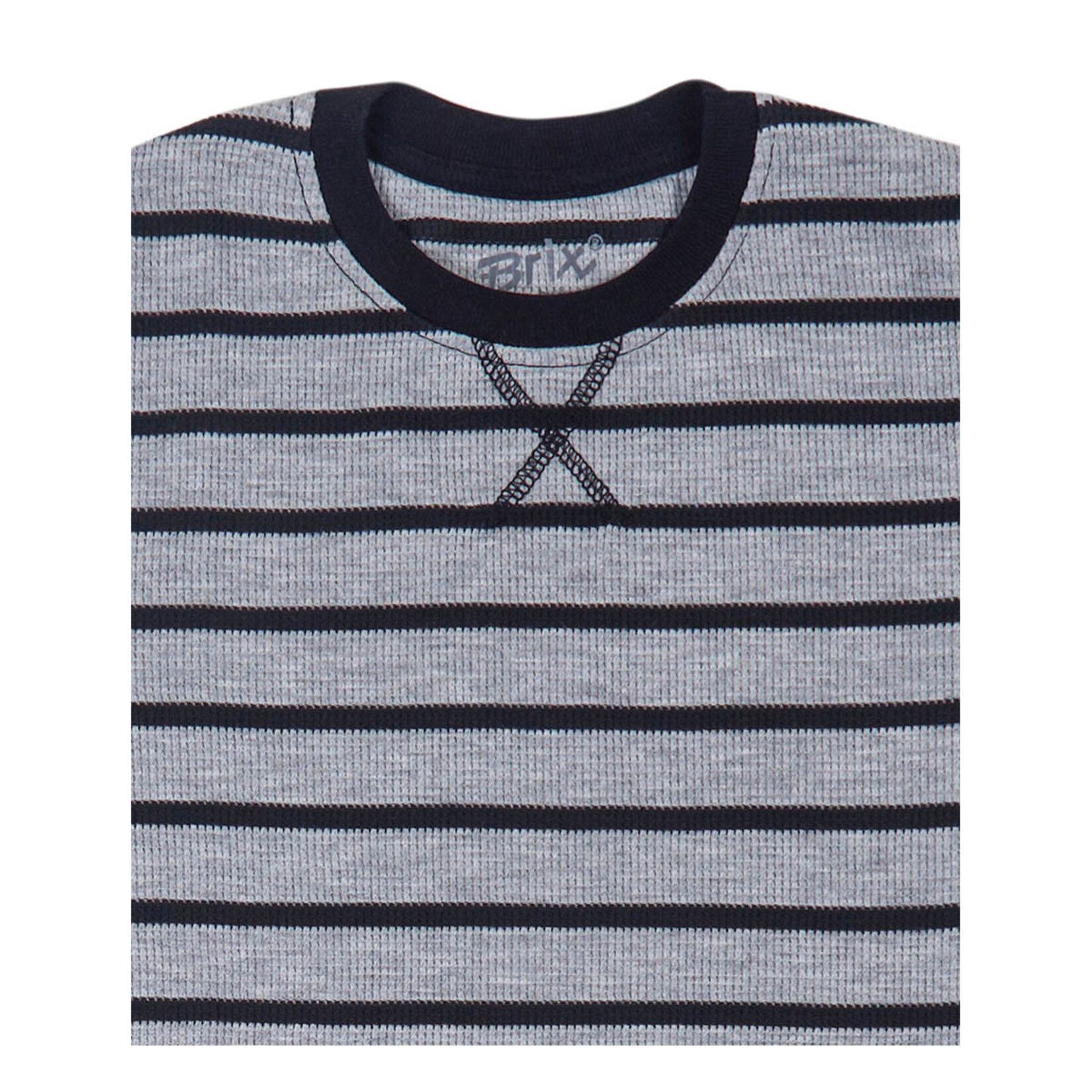 Brix Çizgi Waffle Grı Uzun Kollu Tsh.3-12 Yaş 