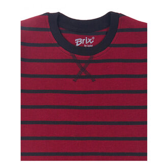 Brix Çizgi Waffle Bordo Uzun Kollu Tsh.3-12 Yaş