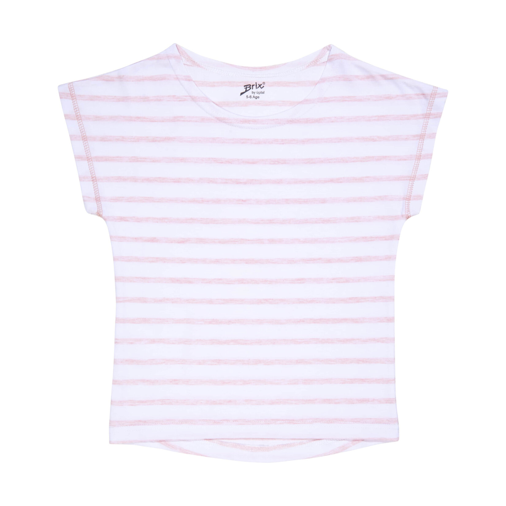 Brix Kız Çocuk Çizgili T-Shirt Pembe 7/8 Yaş