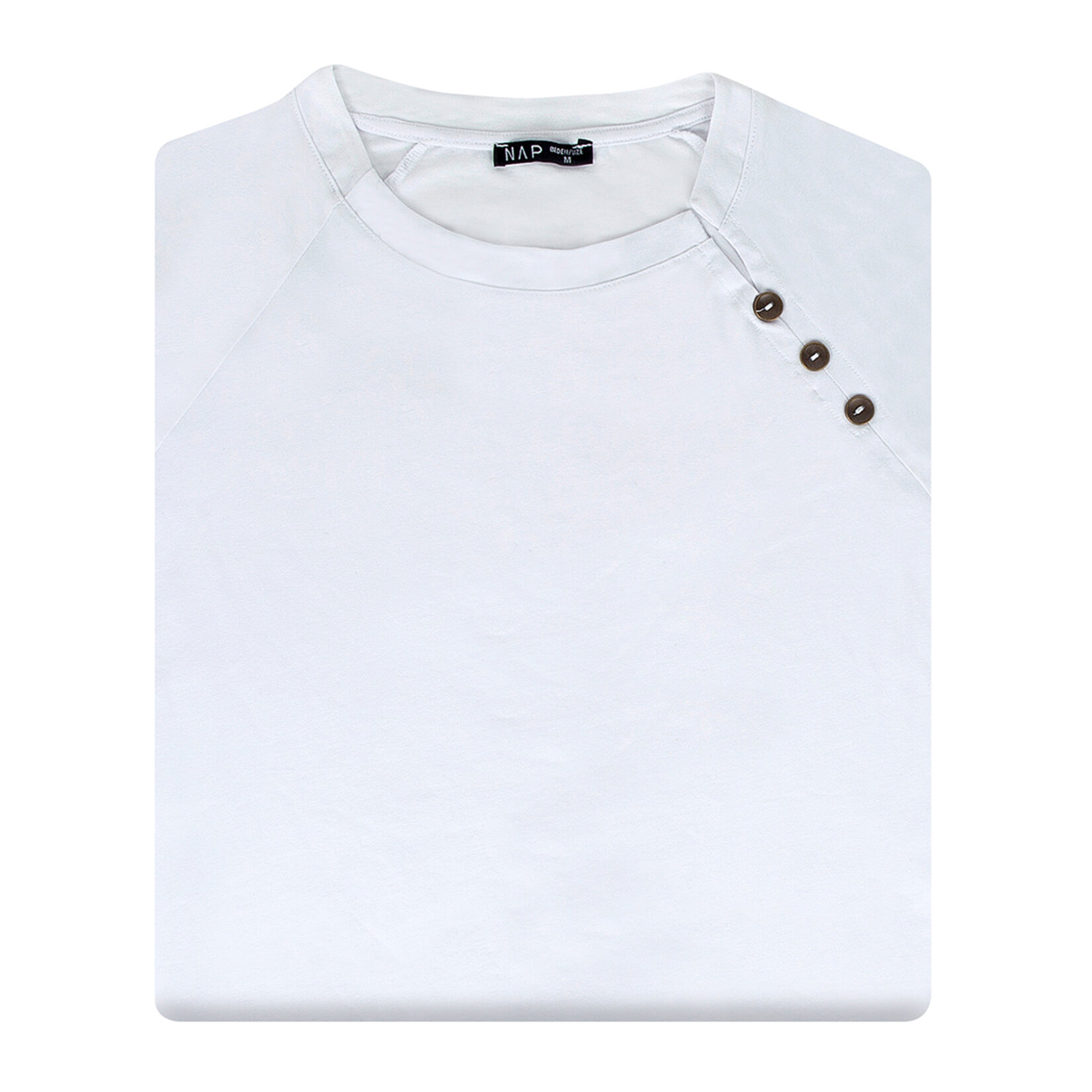 Nap Kadın Yaka Detaylı Tshirt Beyaz M