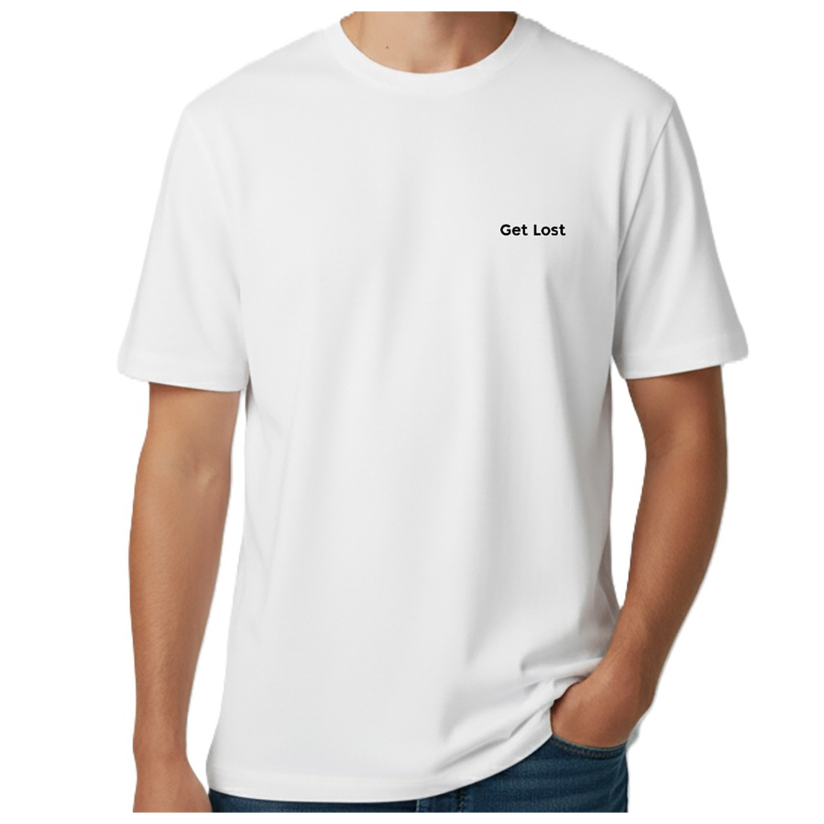 Quos Erkek Beyaz Baskılı T-shirt Get Lost L