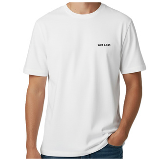 Quos Erkek Beyaz Baskılı T-shirt Get Lost L