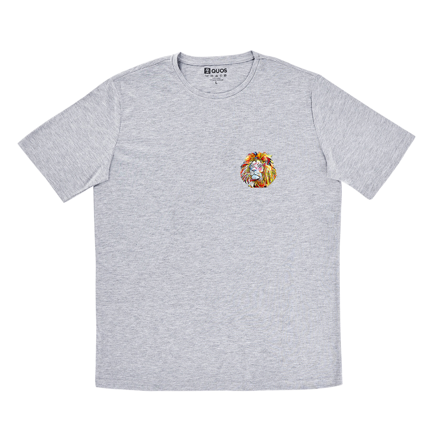 Quos 2100P Erkek Sıfır Yaka Baskılı Tshirt M - XXL - Görsel 1