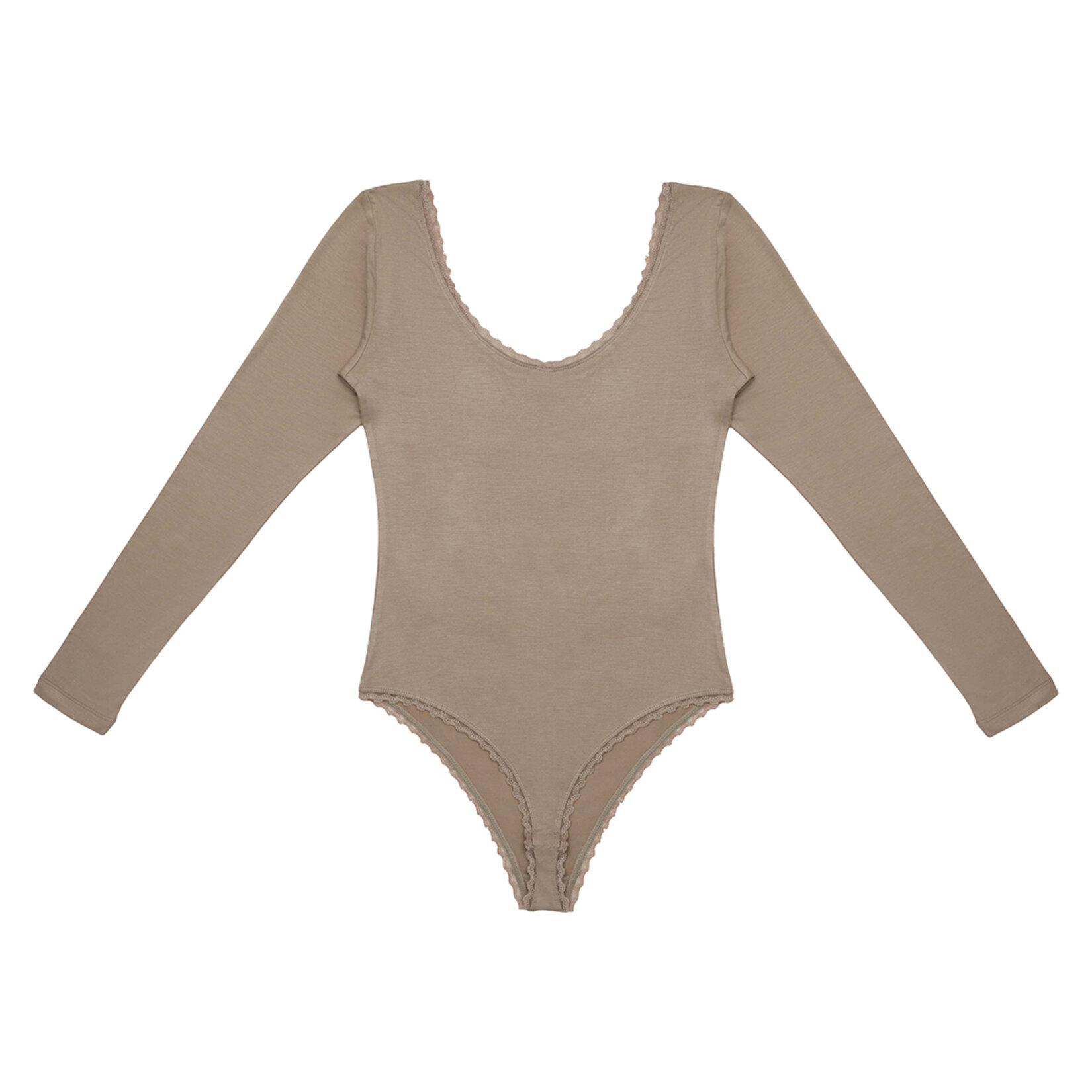 Brix Kadın Viskon Dantelli Body Bej M 