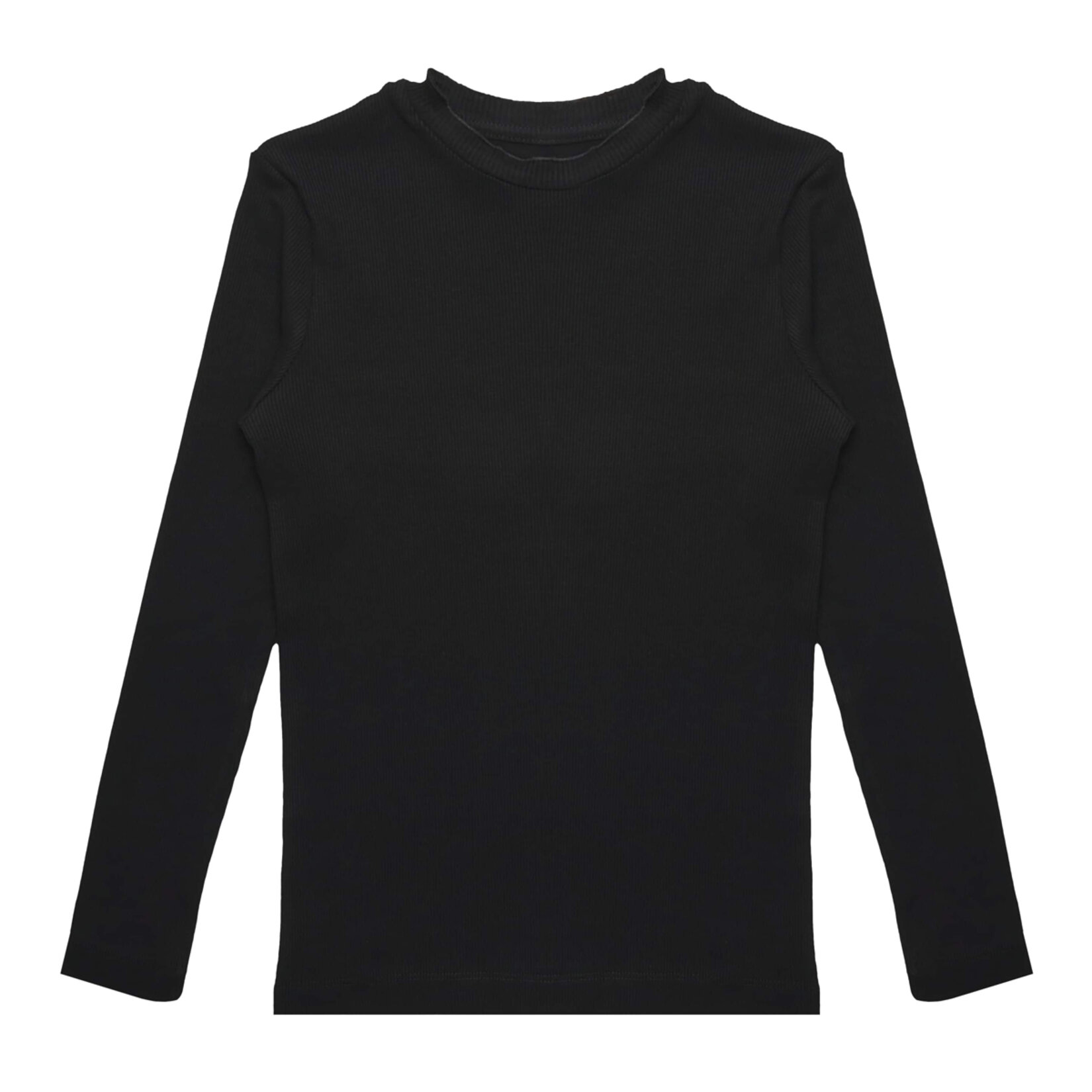 Brix Kız Çocuk Fitilli Uzun Kollu T-Shirt Siyah  5-6 