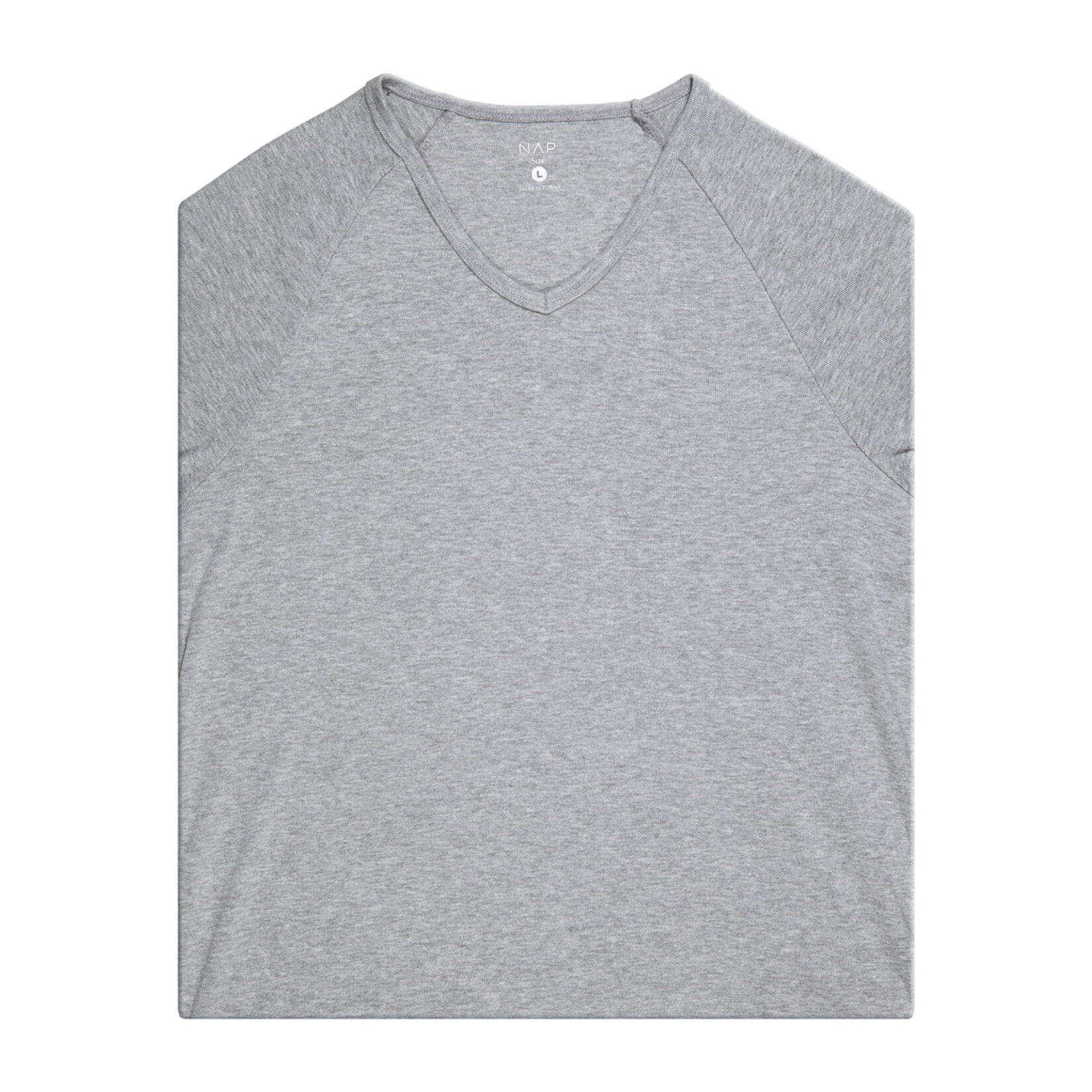 Nap Erkek Ribana Reglan Kol Tshirt Gri Melanj XXL 