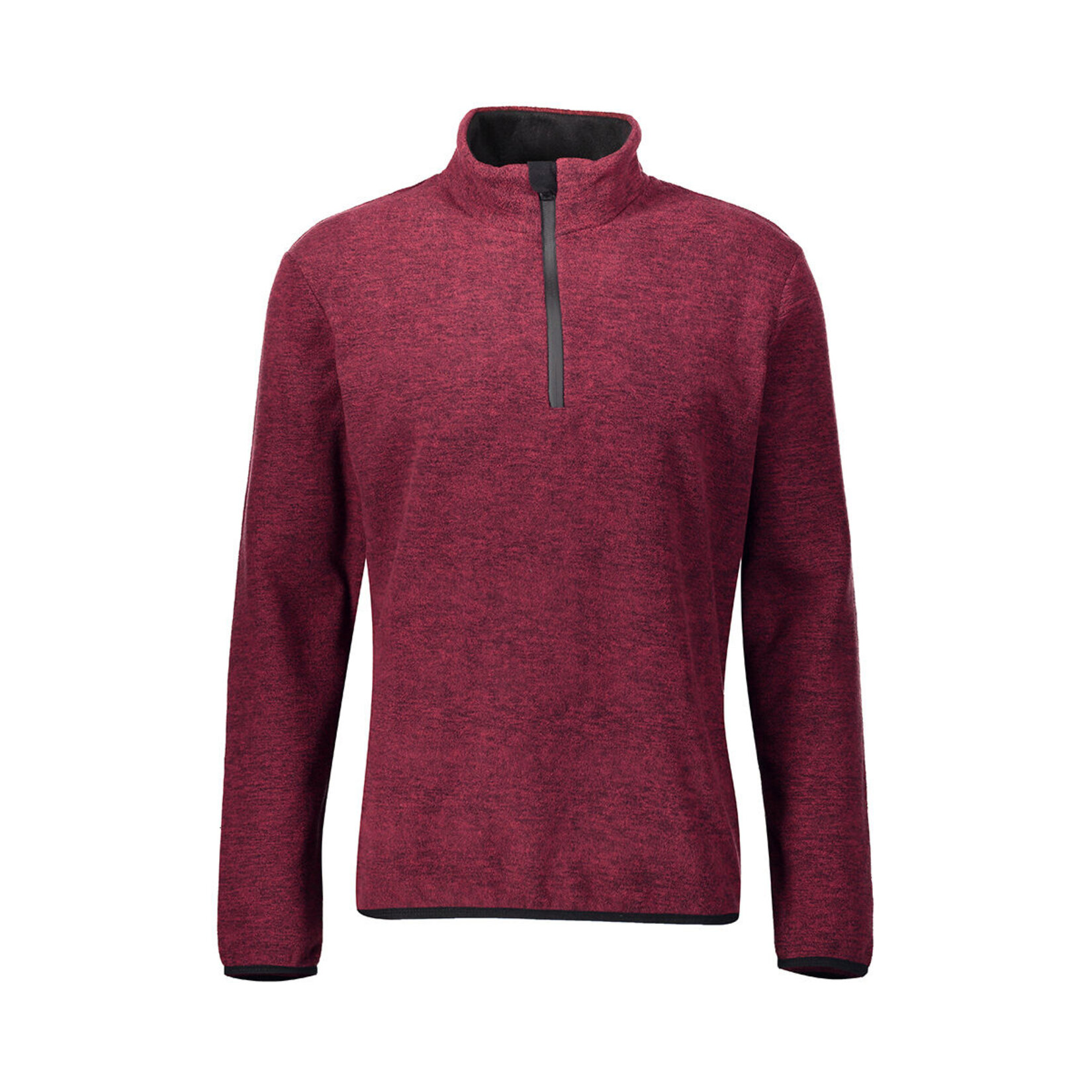 Futti Kadın Tam Fermuarlı Melanjlı Polar Kırmızı S-XL - Görsel 1