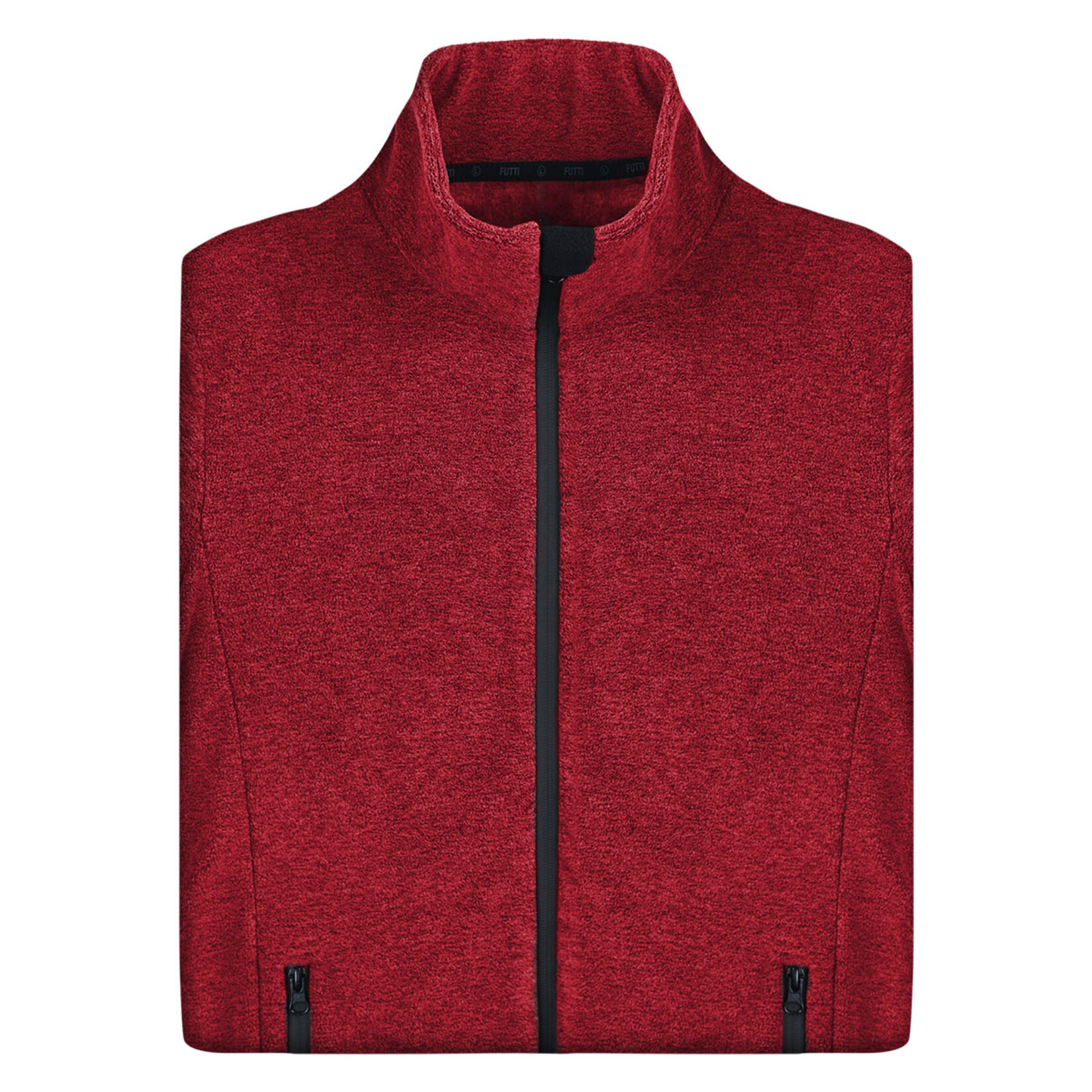 Futti Kadın Tam Fermuarlı Melanjlı Polar Kırmızı S-XL - Görsel 2