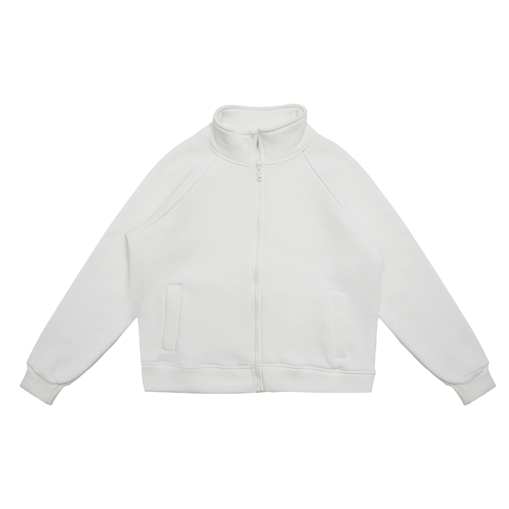 S-Design Fermuarlı Dik Yaka Ekru Sweat M 