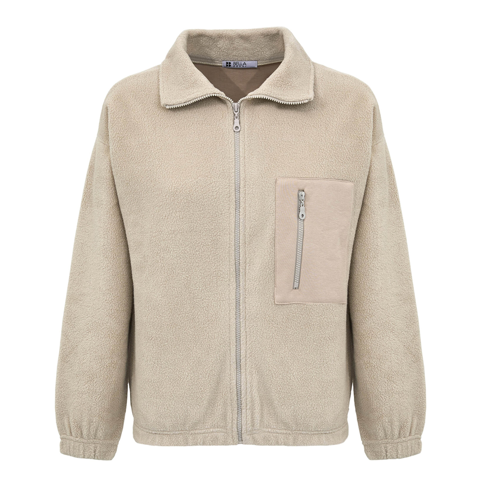 Bella Dossi Fermuarlı Kadın Polar Sweat Kum Bej L