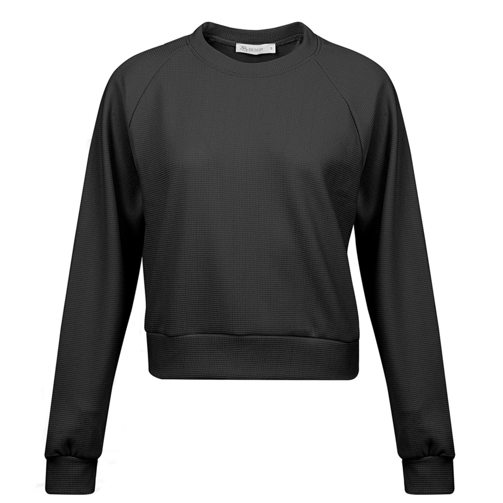 S-Design Petek Doku Kadın Sweatshirt Siyah S