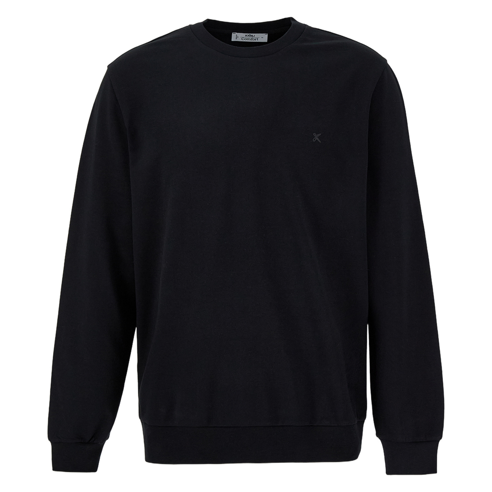 Kiğılı Erkek Bisiklet Yaka Siyah Sweatshirt M-L-XL