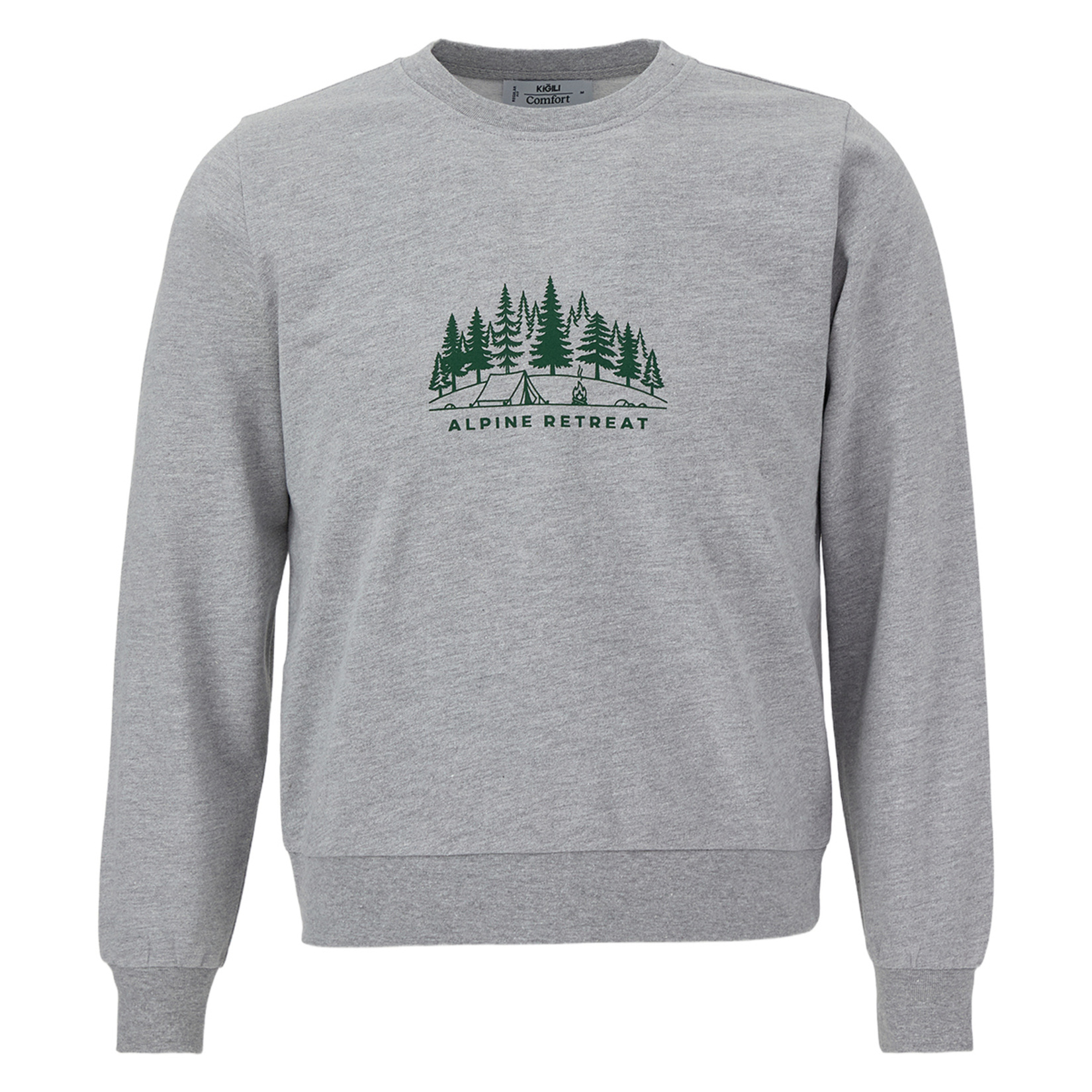 Kiğılı Kadın Baskılı Yaka Gri Sweatshirt S-M-L