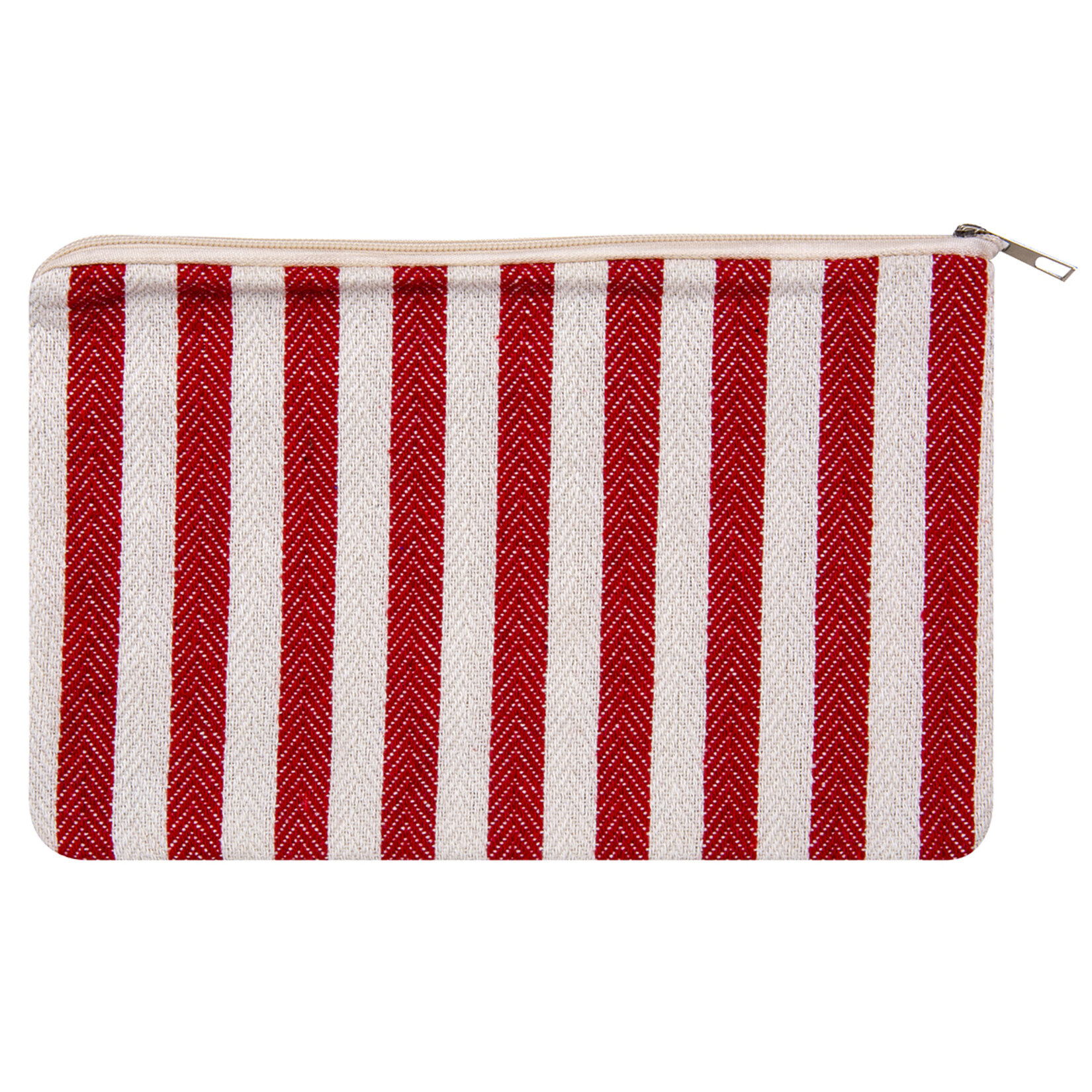 Rengarenk Çizgili Keten Kumaş Clutch Çanta - Görsel 1