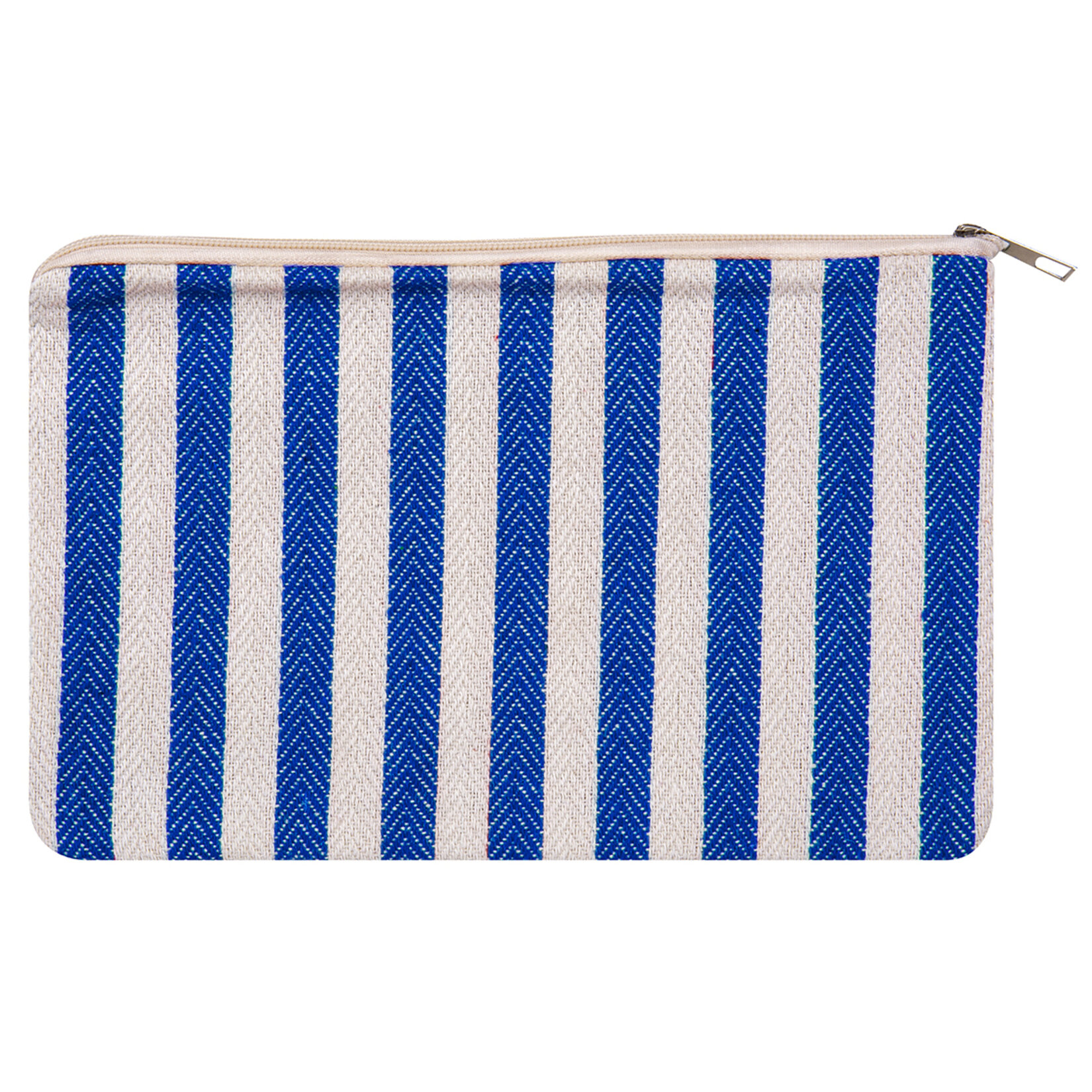 Rengarenk Çizgili Keten Kumaş Clutch Çanta - Görsel 2