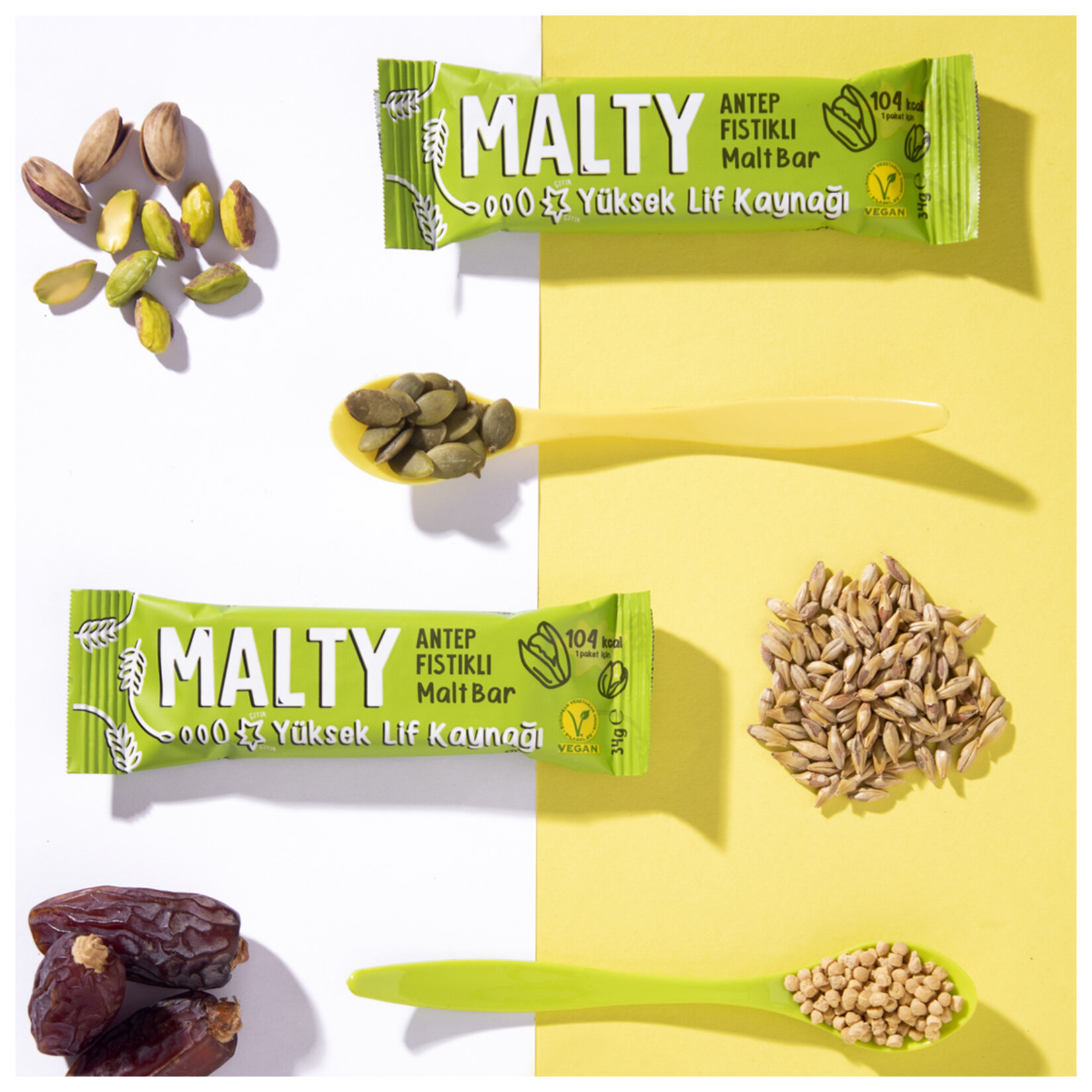 Malty Antep Fıstıklı Ve Maltlı Meyve Barı 34 G - Görsel 2
