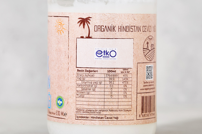 Organik Hindistan Cevizi Yağı 630 ml