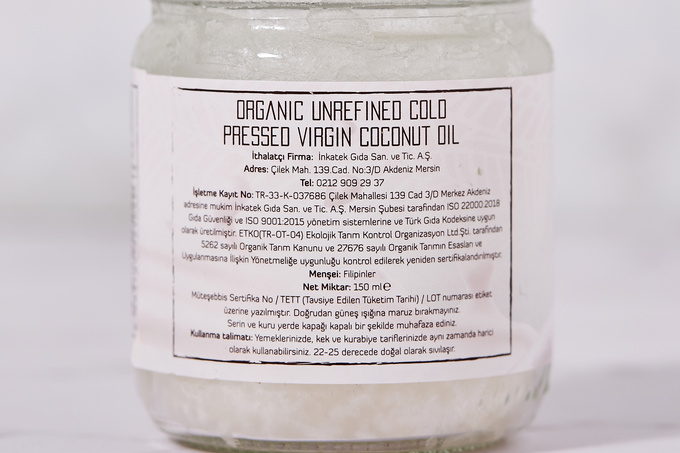 Organik Hindistan Cevizi Yağı 150 ml