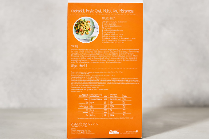 Organik Vegan Makarna Nohutlu 200 g