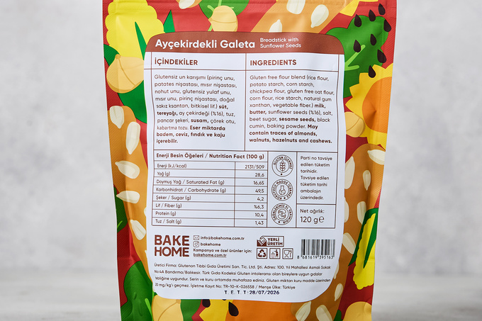 Glutensiz Ayçekirdekli Galeta 120 g