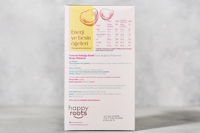 Siyez Buğdayı & Yumurta Kabuklu Burgu Makarna 200 g