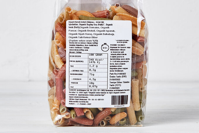 Organik Karışık Sebzeli Makarna 200 g