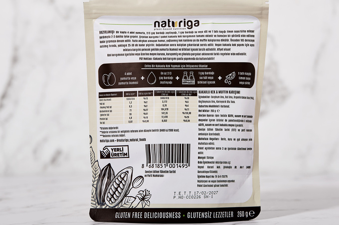 Kakaolu Kek Karışımı Glütensiz 260 g