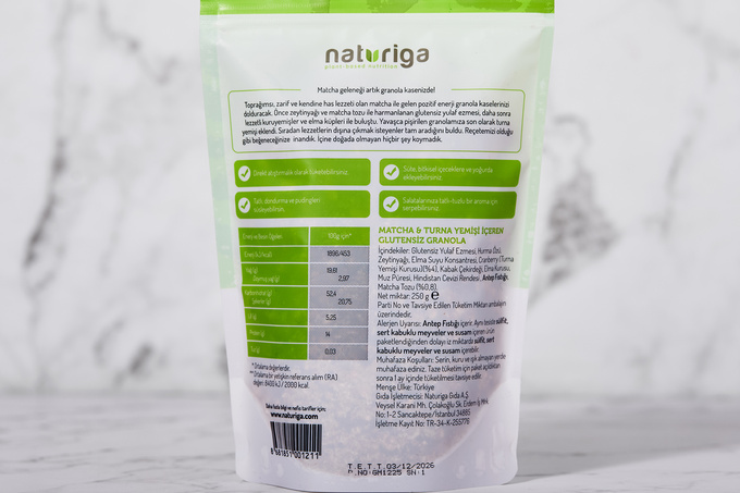 Glutensiz Granola (Matcha, Cranberry 250 g