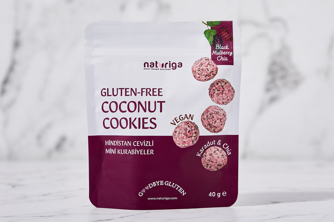 Hindistan Cevizli Mini Kurabiye Karadut & Chia 40 g