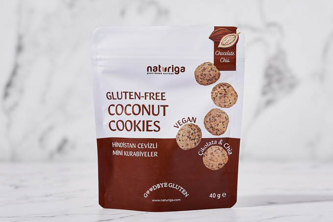 Hindistan Cevizli Mini Kurabiyeler Çikolata & Chia 40 g