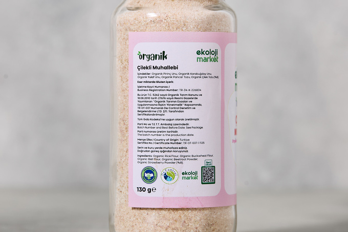 Organik Çilekli Muhallebi 130 g