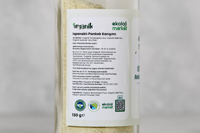 Organik Ispanaklı Pankek Karışımı 130 g