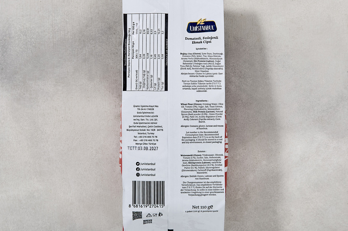 Bruschetta Domatesli, Fesleğenli Ekmek Cipsi 110 g