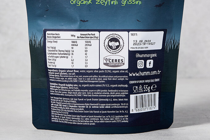 Organik Grissini Zeytinli 55 g