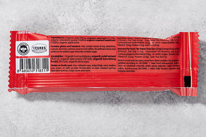 Organik Çilekli Bar 27 g