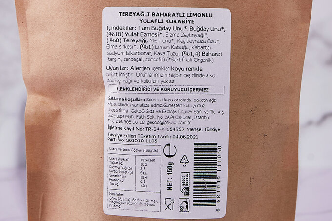 Tereyağlı Baharatlı Limonlu Kurabiye 150 g
