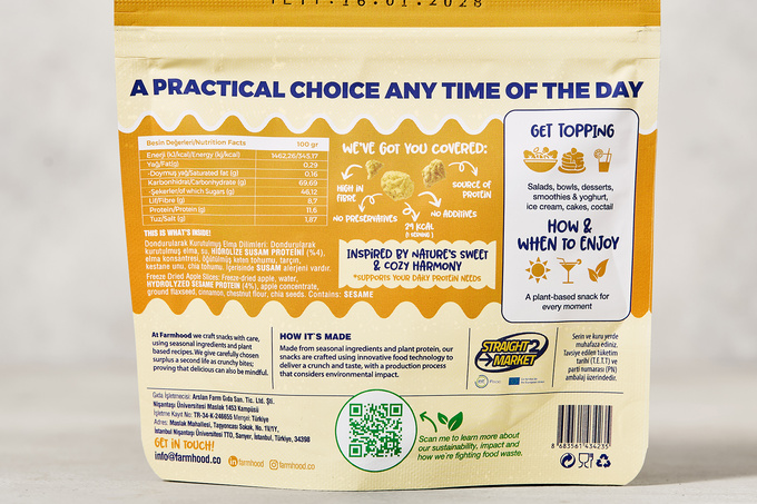 Freeze Dried Tarçınlı Elma Cipsi (Dondurularak Kurutulmuş) 12 g